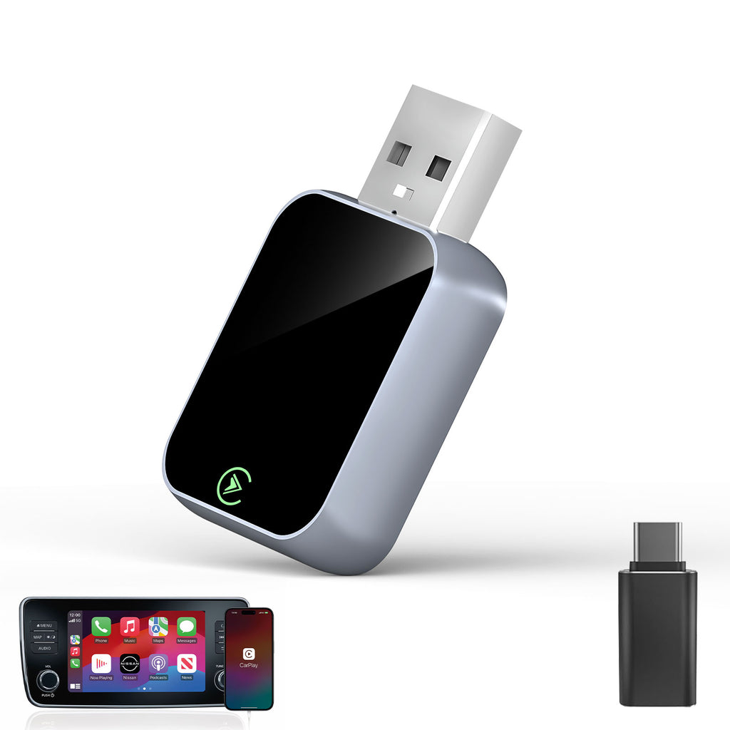 2026 Wireless CarPlay Adapter for iPhone - 5s Auto-Connect, No Audio Lag - Convert Factory Wired to Wireless CarPlay - Bluetooth 5.3 & 5GHz Wi-Fi - Plug & Play (Includes USB A/C)