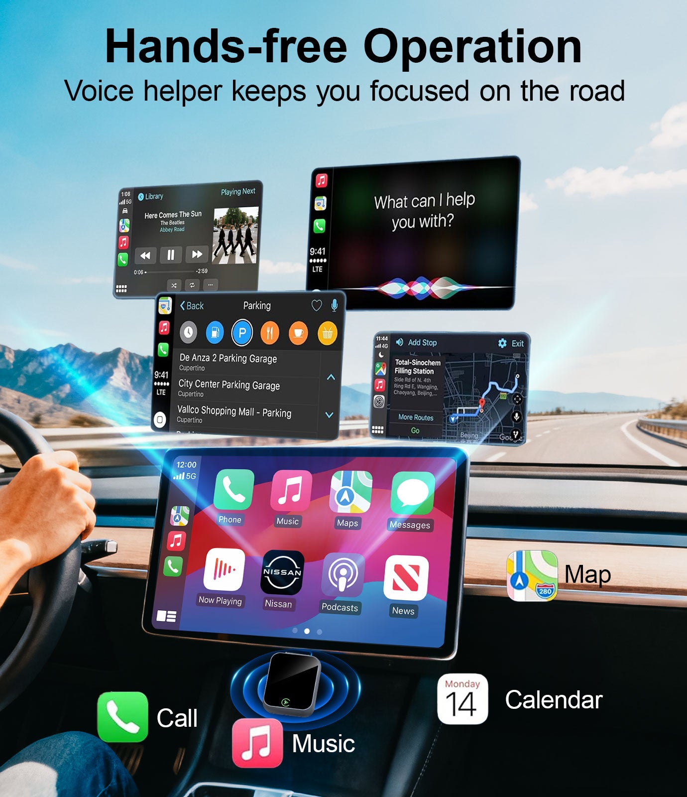2026 Wireless CarPlay Adapter for iPhone - 5s Auto-Connect, No Audio Lag - Convert Factory Wired to Wireless CarPlay - Bluetooth 5.3 & 5GHz Wi-Fi - Plug & Play (Includes USB A/C)