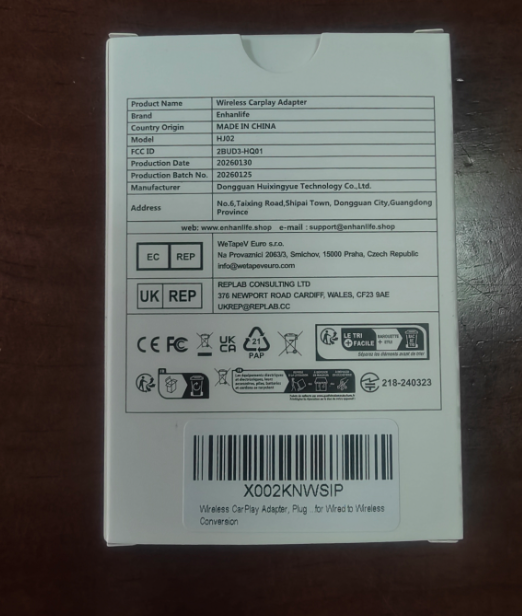 Wireless CarPlay Adapter for iPhone - 5s Auto-Connect, No Audio Lag For UK
