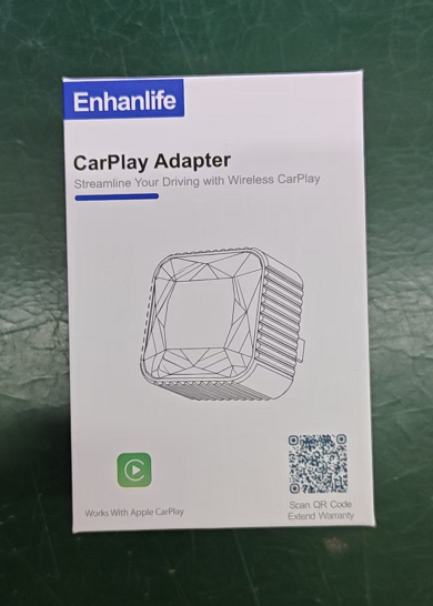 Wireless CarPlay Adapter for iPhone, Premium Glass Finish Design-Black For UK